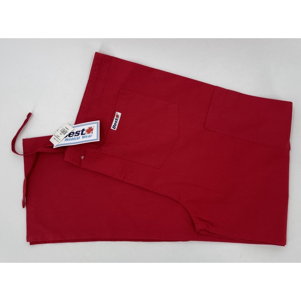 NWT New Best Medical Unisex ‎ Drawstring Scrub Pants w/ Pocket Red Sz XS M500P